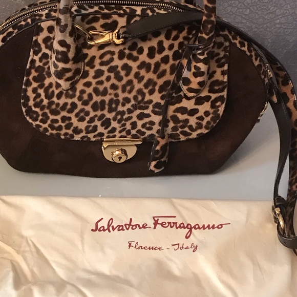 Salvatore Ferragamo Fiamma Leopard Handbag - Picture 7 of 12